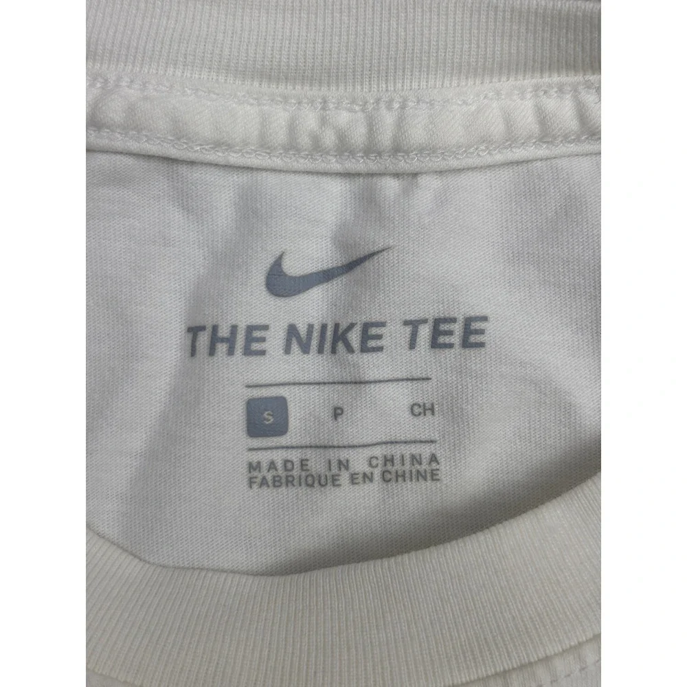 Nike Mens Long Sleeve T-Shirt White Swoosh Logo Tape Arm Graphic Size Small